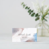 Carte De Visite encre d'alcool et faux parties scintillant bleu ro (Debout devant)