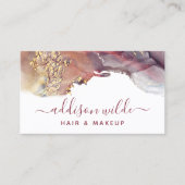 Carte De Visite Encre D'Aquarelle Liquide D'Art Moderne Purple Et (Devant)