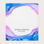 Carte De Visite encre de la géode de couleur fluide (Extérieur déplié)