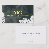 Carte De Visite Encre de monogramme (jaune) (Devant / Derrière)