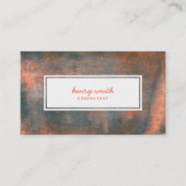 Carte De Visite Encre dorée orange et bleu tendance moderne (Devant)