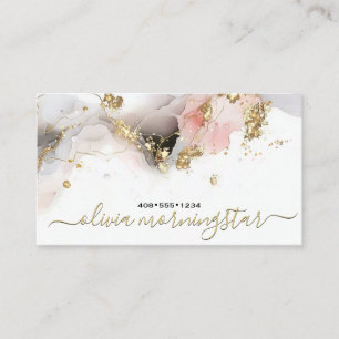 Carte De Visite Encre Liquide Ultra Élégante Blush Alcohol