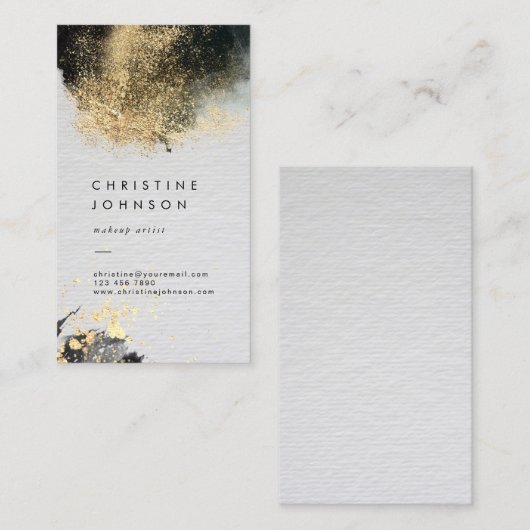 Carte De Visite encre noire et fausse parties scintillant (Devant / Derrière)