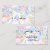 Carte De Visite encre parties scintillant aquarelle (Devant / Derrière)