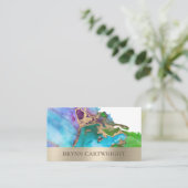 Carte De Visite Encre vive avec feuilles d'or Art moderne (Debout devant)