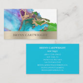 Carte De Visite Encre vive avec feuilles d'or Art moderne (Devant / Derrière)