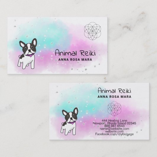 Carte De Visite *~* Énergétique Soigner l'animal Communicateur Rei (Devant / Derrière)