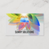 Carte De Visite Énergie | Panneaux solaires | Fleur numérique (Devant)