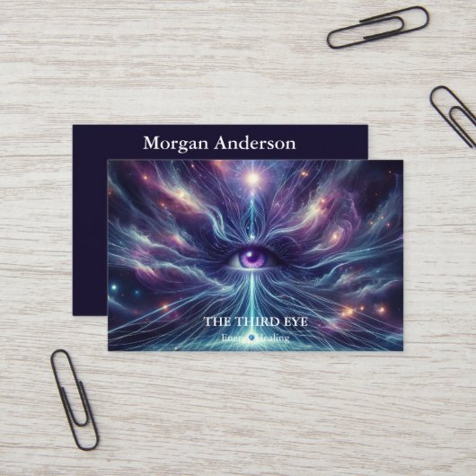 Carte De Visite Energie Spirituelle Heiler Reiki (Devant/Arrière en situation)