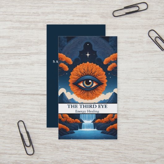 Carte De Visite Energie Spirituelle Heiler Reiki (Devant/Arrière en situation)