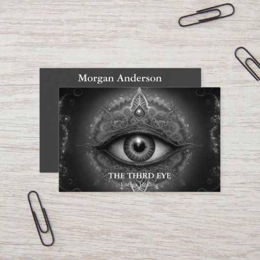 Carte De Visite Energie Spirituelle Heiler Reiki (Devant/Arrière en situation)