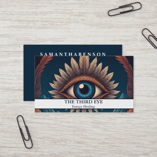 Carte De Visite Energie Spirituelle Heiler Reiki (Devant/Arrière en situation)