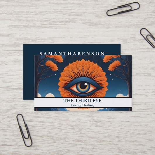 Carte De Visite Energie Spirituelle Heiler Reiki (Devant/Arrière en situation)