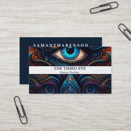 Carte De Visite Energie Spirituelle Heiler Reiki (Devant/Arrière en situation)