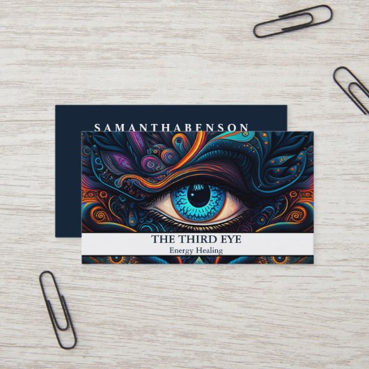 Carte De Visite Energie Spirituelle Heiler Reiki (Devant/Arrière en situation)