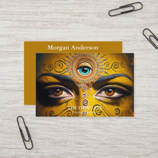 Carte De Visite Energie Spirituelle Heiler Reiki (Devant/Arrière en situation)