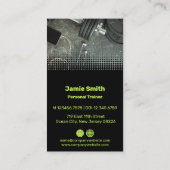 Carte De Visite Energize Brand Lime Green & Black Personal Trainer (Dos)