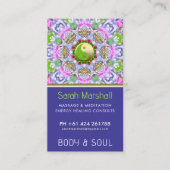 Carte De Visite Energy Healing Holistic Indigo Green Gold Sparkle (Devant)
