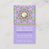 Carte De Visite Energy Healing Holistic Lilac Gold Sparkle (Devant)
