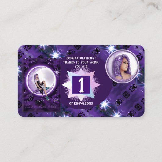 Carte De Visite Enfant de lune violette (Devant)