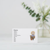 Carte De Visite Enfant Fleur Dans Barrow À Roue (Debout devant)