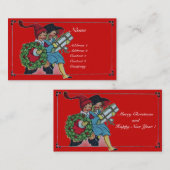 CARTE DE VISITE ENFANTS AVEC CADEAUX DE NOËL (Devant / Derrière)