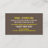 Carte De Visite Enfants branchés, collecte de fonds pour la journé (Dos)