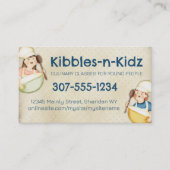 Carte De Visite Enfants garçon fille cuisine classe culinaire (Devant)