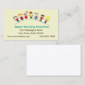 Carte De Visite Enfants heureux préscolaires (Devant / Derrière)