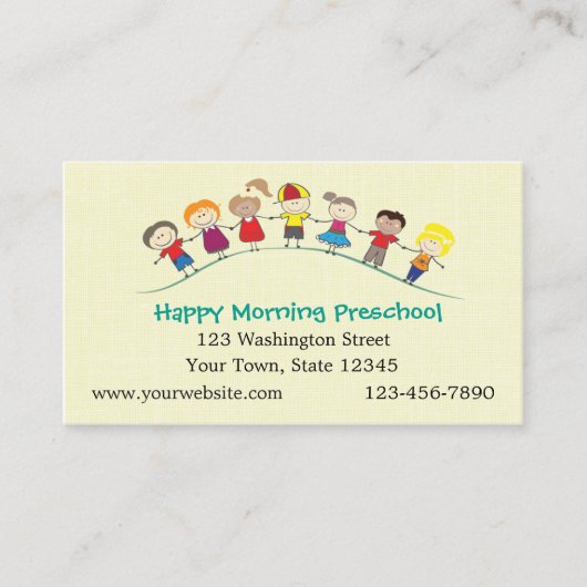 Carte De Visite Enfants heureux préscolaires (Devant)