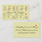 Carte De Visite Enfants jouant des services de garde d'enfants (Devant / Derrière)