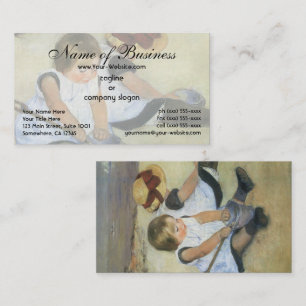 Carte De Visite Enfants Jouant sur la Plage de Mary Cassatt