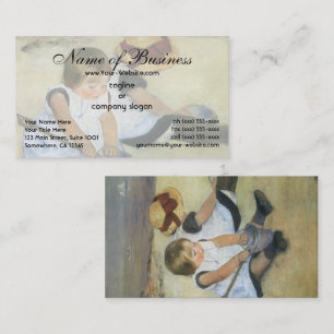 Carte De Visite Enfants Jouant sur la Plage de Mary Cassatt