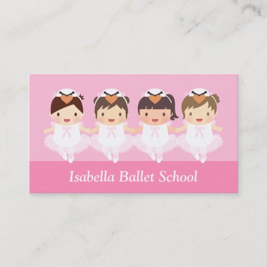Carte De Visite Enfants mignons Ballerina Ballet Dance Instructeur (Devant)