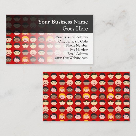 Carte De Visite Enfants multiculturels (Devant / Derrière)