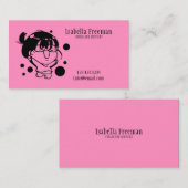 Carte De Visite Enfants Roses mignonnes Baby-sitting (Devant / Derrière)