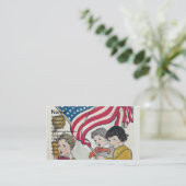 Carte De Visite Enfants vintages et Falg américain (Debout devant)