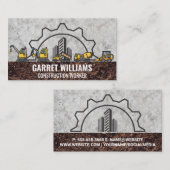 Carte De Visite Engin de construction | Véhicules de travail | Sol (Devant / Derrière)