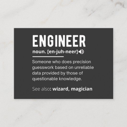 CARTE DE VISITE ENGINEER DEFINITION (Devant)