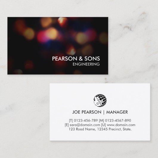 Carte De Visite Engineer Engineering Technical (Devant / Derrière)