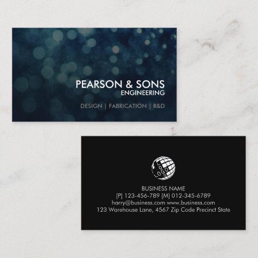 Carte De Visite Engineer Engineering Technical Abstract Lights (Devant / Derrière)