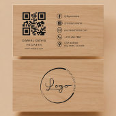 Carte De Visite Engineer Wood Professional QR Code