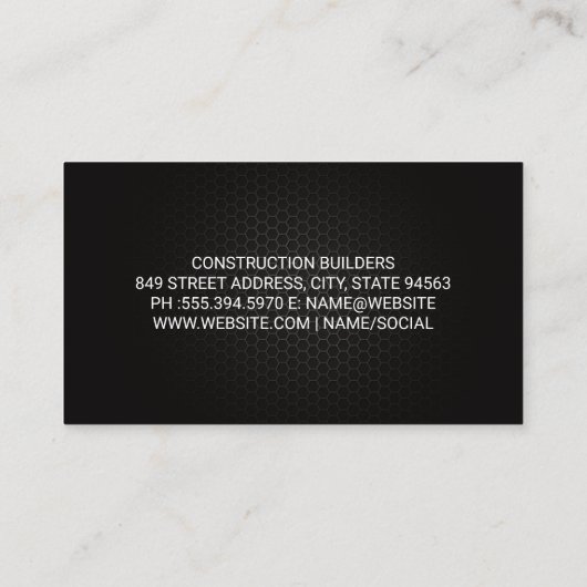 Carte De Visite Engineers and Architects | Construction (Dos)
