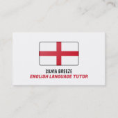 Carte De Visite England Flag, Tutor de langue anglaise, Enseignant (Devant)