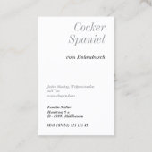 Carte De Visite English Cocker Spaniel black white (Dos)