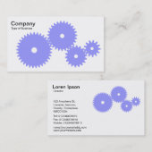 Carte De Visite Engrenages - Bleu Pastel sur Blanc (Devant / Derrière)