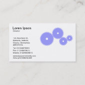 Carte De Visite Engrenages - Bleu Pastel sur Blanc (Dos)