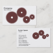 Carte De Visite Engrenages - Chocolat sur blanc (Devant / Derrière)