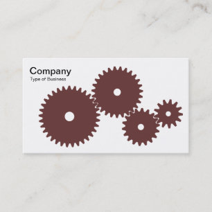 Carte De Visite Engrenages - Chocolat sur fond blanc