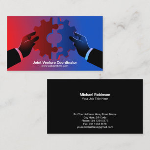 Carte De Visite Engrenages   Concept de fusions acquisitions colla
